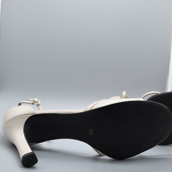 Franco Sarto Cream Strappy Heels With Flower - Picture 8 of 13